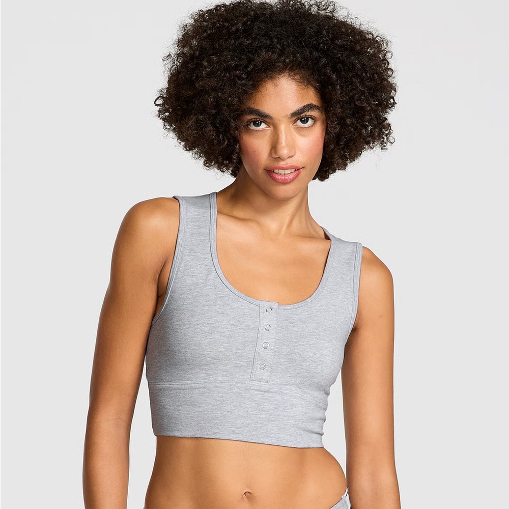 PINK Victoria's Secret Light Gray Crop Top